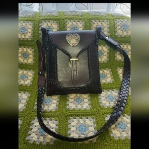 VTG hand tooled leather crossbody